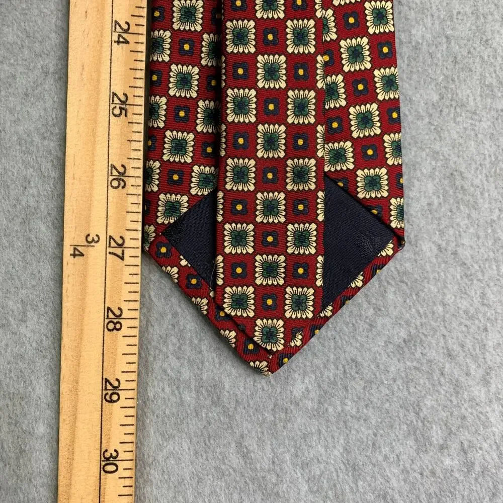 Brooks Brothers Tie Mens Red Floral All Over Print Silk Made In USA
